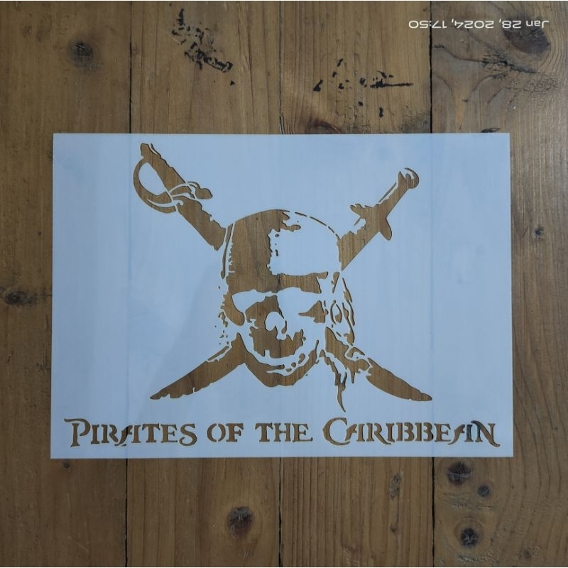 

Stencil logo Pirate of The Carribean ukuran A4