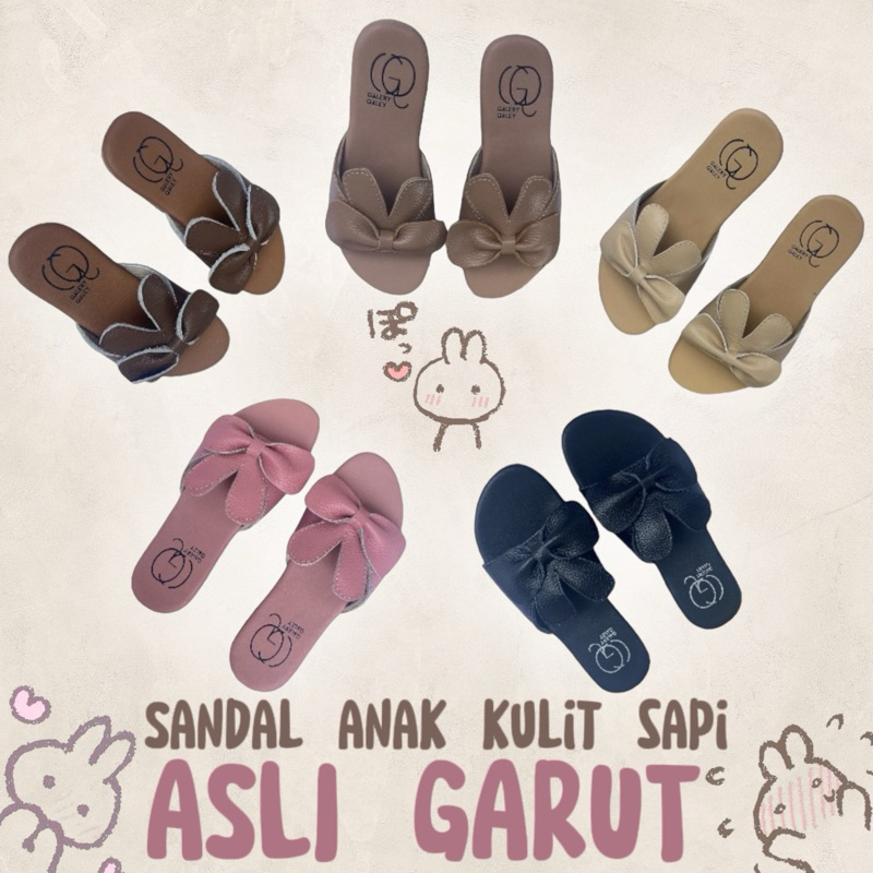SANDAL ANAK SERIES BUNNY / SANDAL ANAK KULIT SAPI / SANDAL ANAK LUCU / SANDAL ANAK KULIT GARUT / SAN