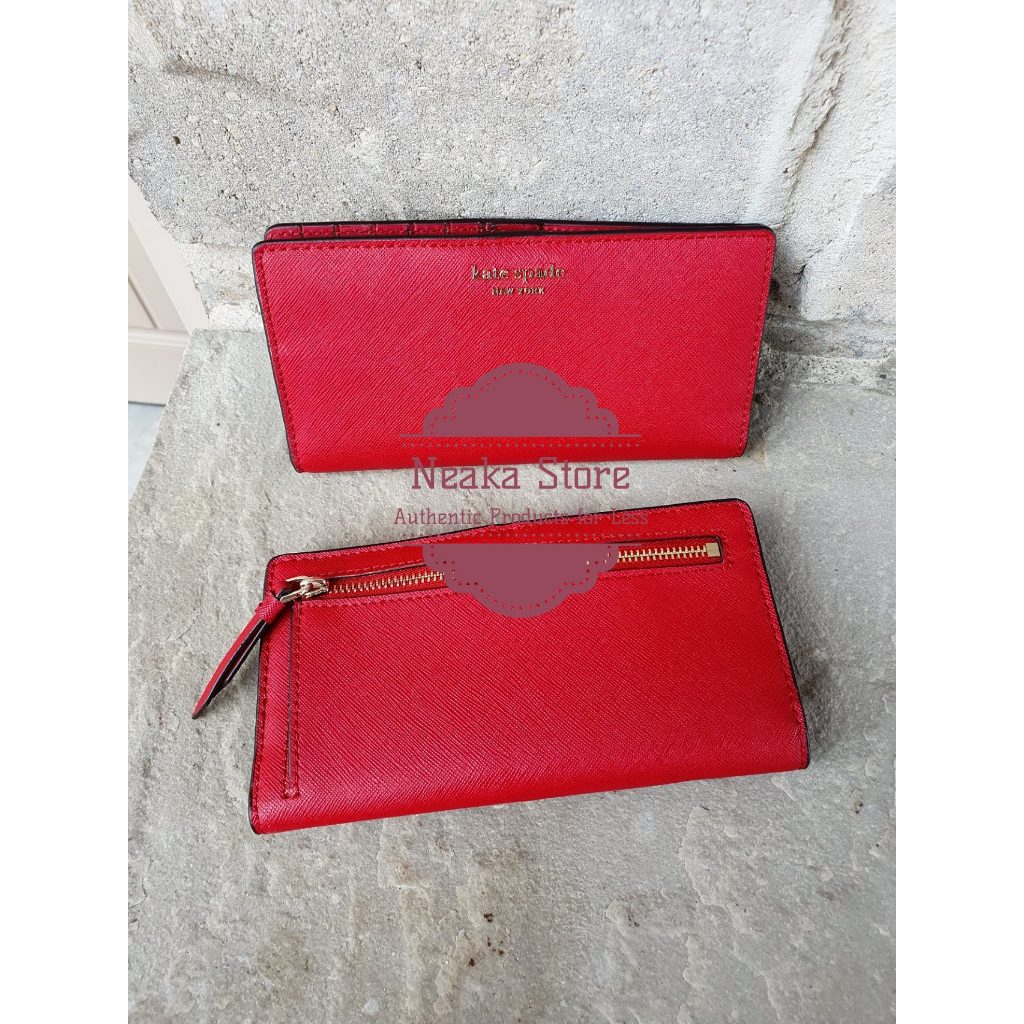 Dompet Wanita KS large slim bifold wallet cameron rosso WLRU5444