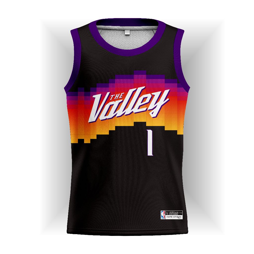 JERSEY NBA PHOENIX SUNS THE VALLEY #1 DEVIN BOOKER - JERSEY BASKETBALL-ATASAN TSHIRT