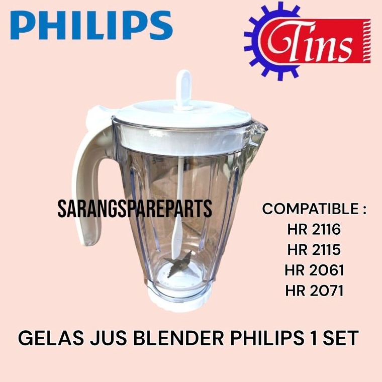 GELAS JUS 1 SET PHILIPS HR 2115 HR 2116 HR 261 HR 271  GELAS JUS BLENDER SET PHILIPS HR 2115 2116 26