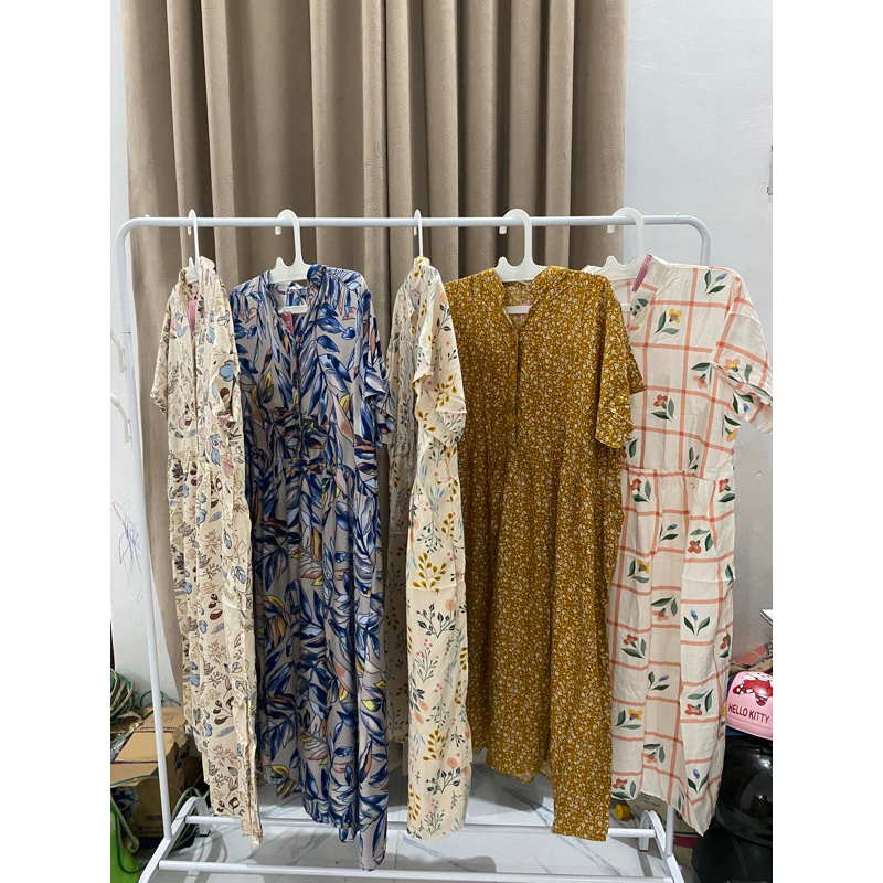 NONA DRESS | MIDI DRESS TUNIK DASTER PIYAMA HOMEDRESS HOMEWEAR ATASAN BAWAHAN PAKAIAN WANITA BAJU CE