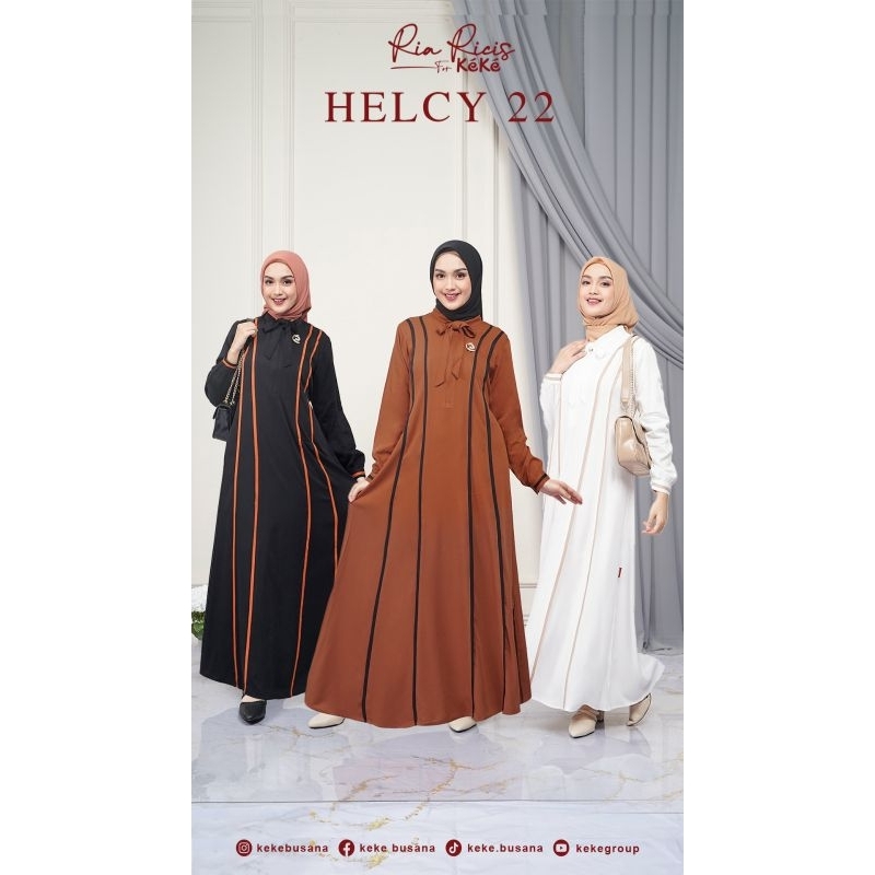 Gamis Keke Helcy 22 - Gamis Polos Garis Simple Dewasa Remaja Big Size
