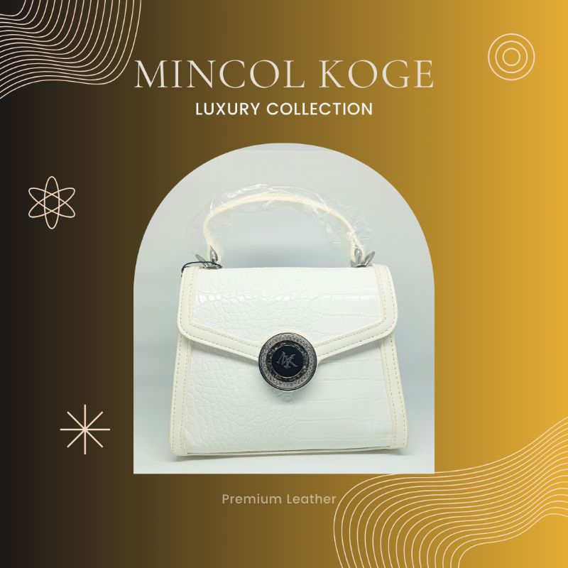 Tas Slempang Wanita Branded Mincol Koge MK Kulit Putih Original | Selempang Bag MK