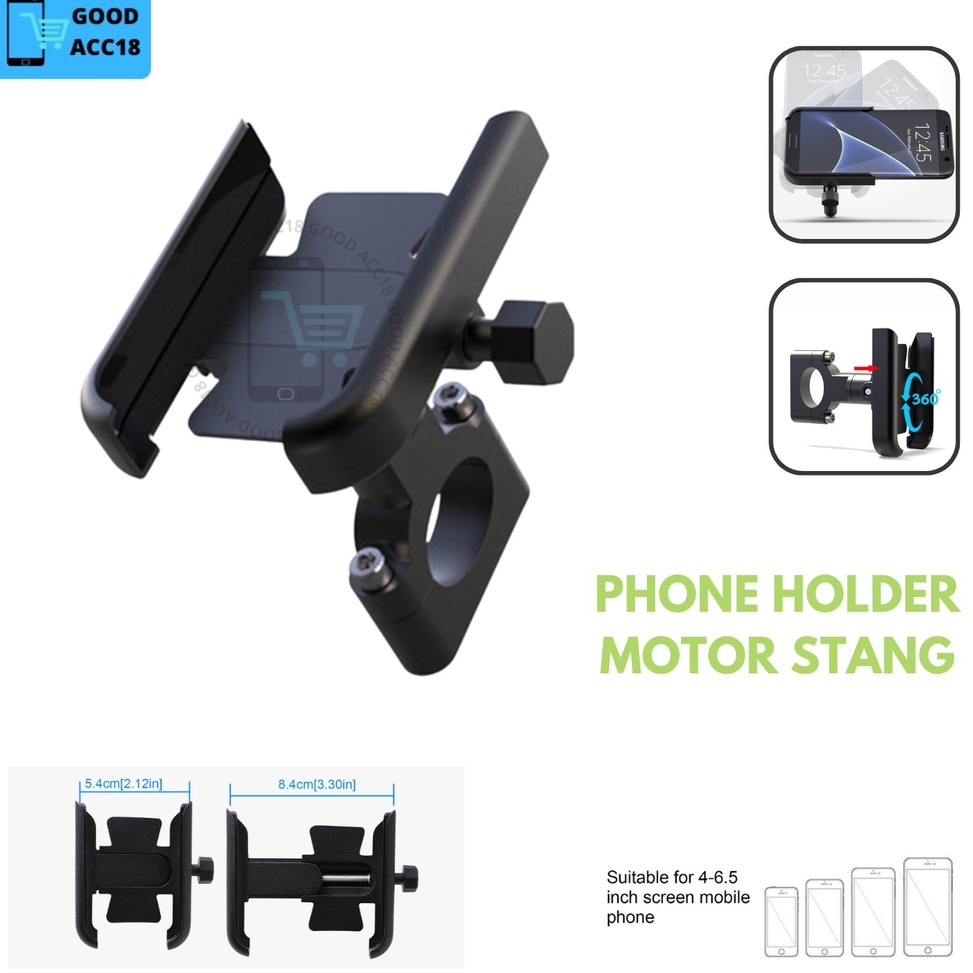 vC Phone holder hp dudukan penyangga stand handphone stang di motor HM12  Produk Keren