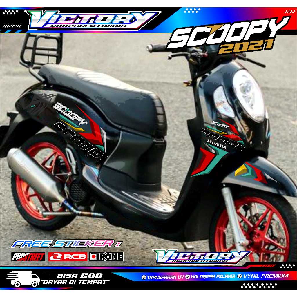 STRIPING VARIASI MOTOR HONDA SCOOPY 2021 / STICKER LIST MOTOR SCOOPY 2021