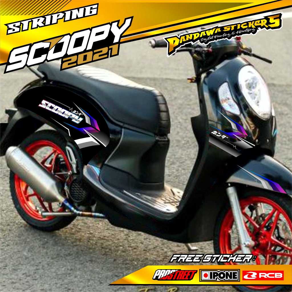 STRIPING VARIASI MOTOR HONDA SCOOPY 2021 / STICKER LIST MOTOR SCOOPY 2021