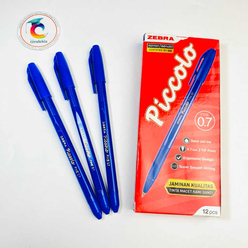

Pulpen Piccolo ZEBRA 0.7mm Biru - 1 pcs