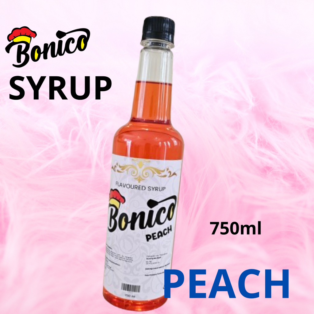 

BONICO PEACH Sirup 750 ml Premium Flavored Drink Syrup PERSIK minuman cafe