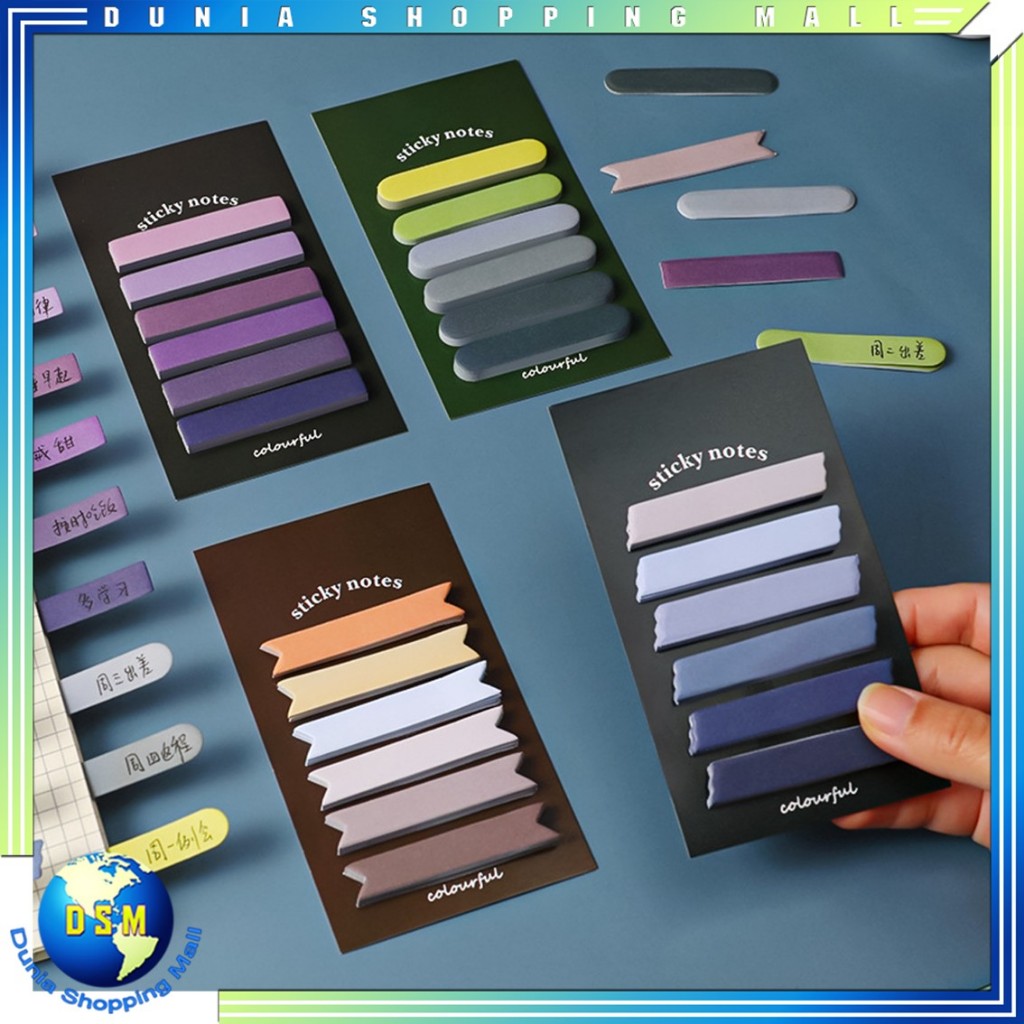

DSM Sticky Note Gradiasi 6in1 Tempelan Kertas Catatan 120 Lembar Kertas Notes Morandi Warna Gradasi Label Indeks Kertas Deco Colourful Diy Jurnal Planner Mini Memo Bookmark Notepad Alat Tulis Kantor Sekolah