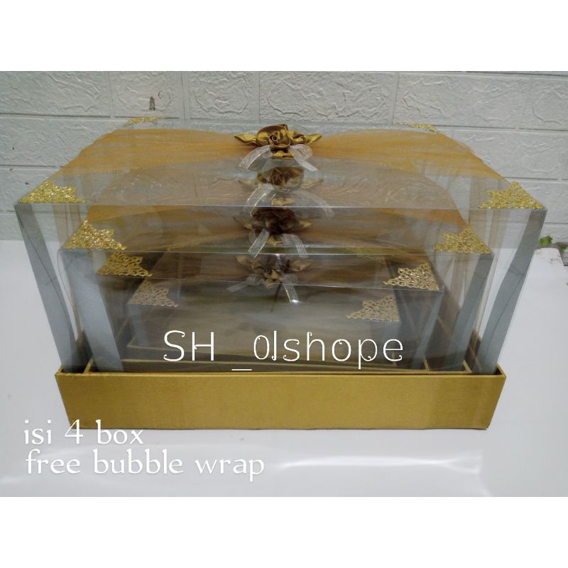 

kotak seserahan/box hantaran mika tile full warna gold "ukuran JUMBO