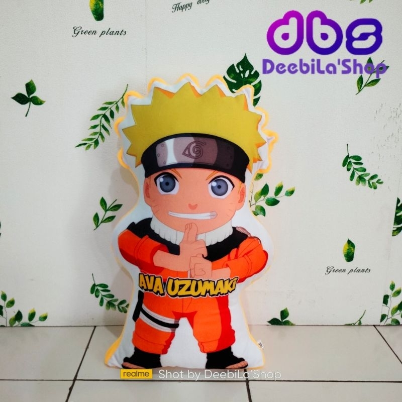BONEKA BANTAL NARUTO CUSTOM NAMA / BONEKA ANIME NARUTO PRINTING CUSTOM