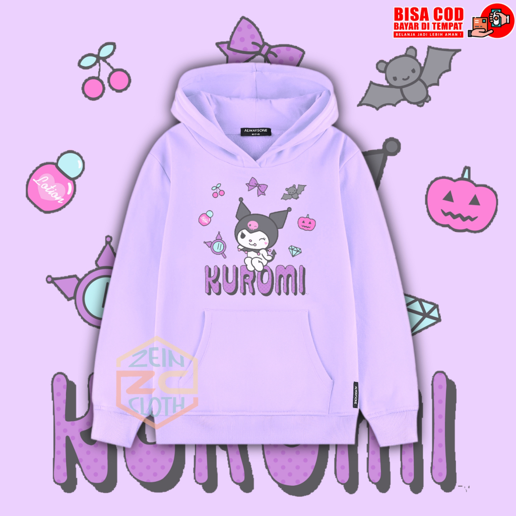 Jaket Hoodie Anak Kuromi / Hoodie Anak Perempuan Kuromi