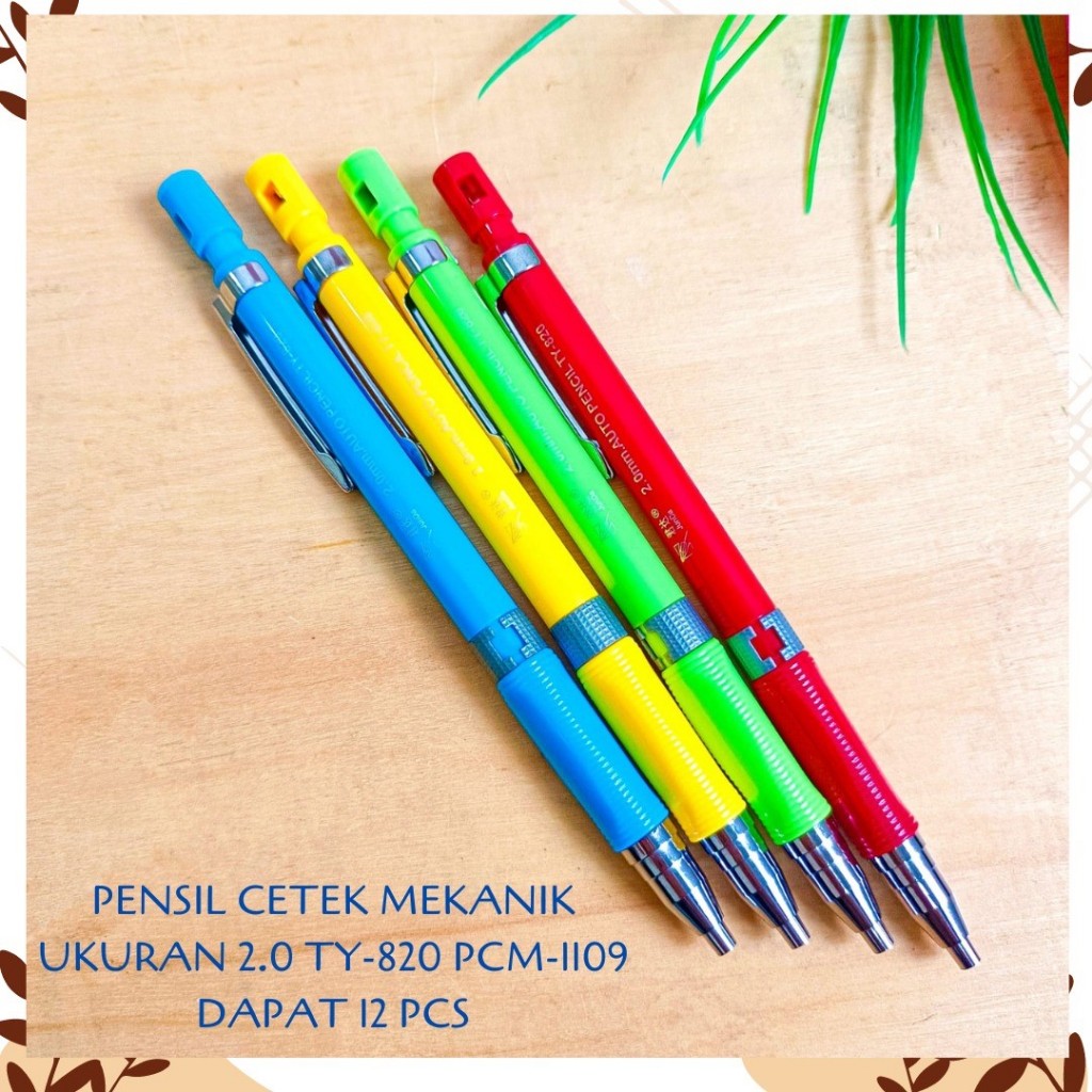 

SELUSIN (12 PCS) PENSIL CETEK MEKANIK UKURAN 2.0 TY-820 PCM-1109 PENCIL MECHANICAL ALAT TULIS KANTOR SEKOLAH MURAH TERMURAH COD