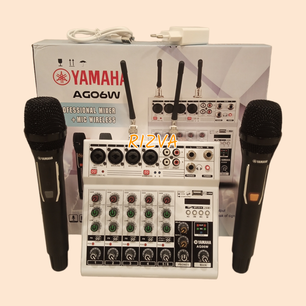 YAMAHA AG06W AUDIO MIXER 6 CHANNEL PLUS MIC WIRELESS AG06 W AG 06W