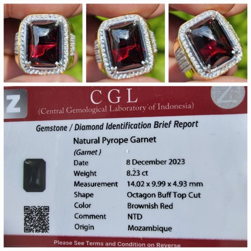 Natural Red Garnet Top Luster Memo 8.23 crt