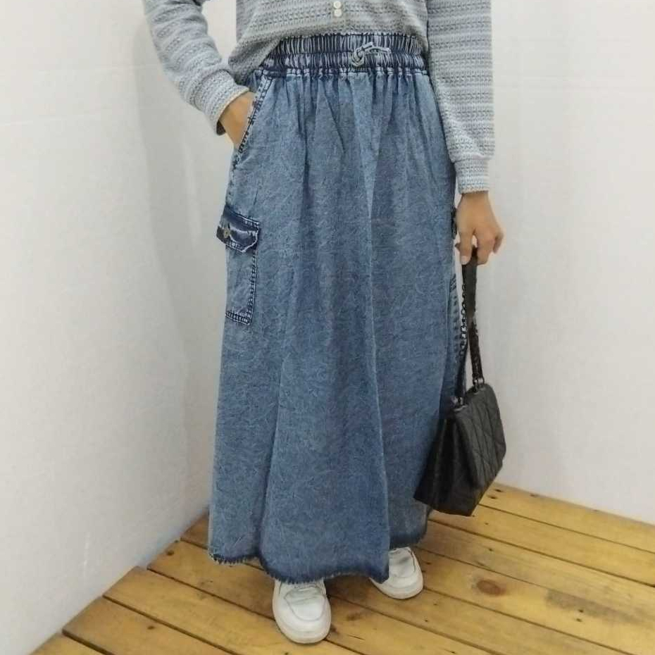 Rok Jeans Panjang Wanita Dewasa Kekinian