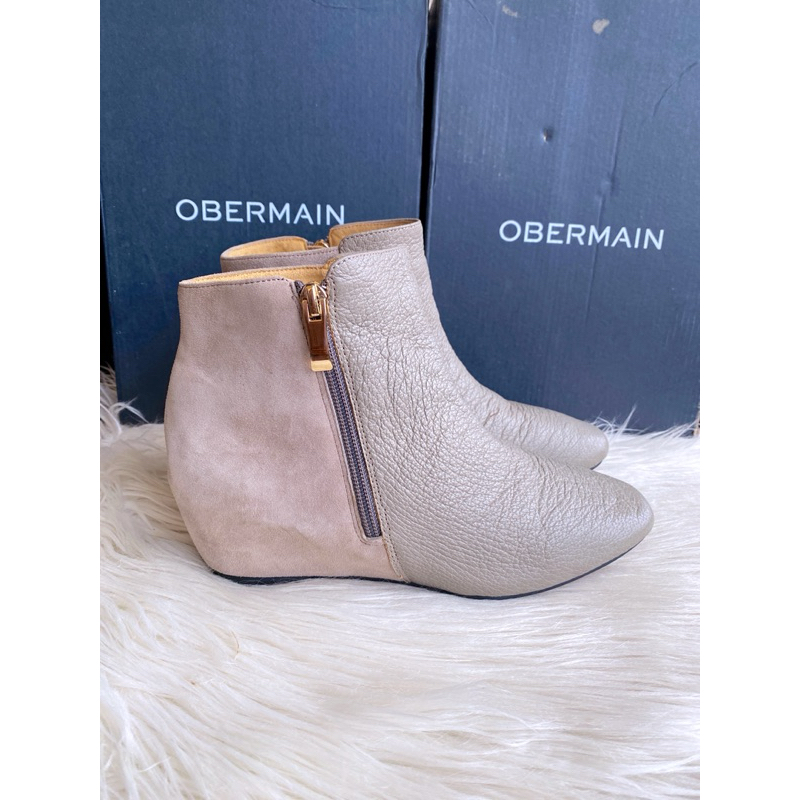 PSPGN.CO | ORIGINAL BRANDED OBERMAIN OA10103TP TAUPE SEPATU WANITA KULIT BOOTS FASHION WEDGES RESLET