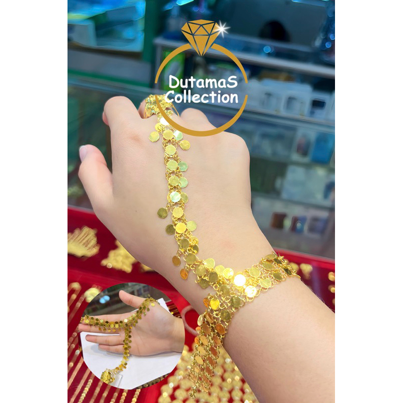 Gelang & Cincin Motif Jodha Berat 3 sk (20,1gram) Emas Asli Kadar 90% (24k)