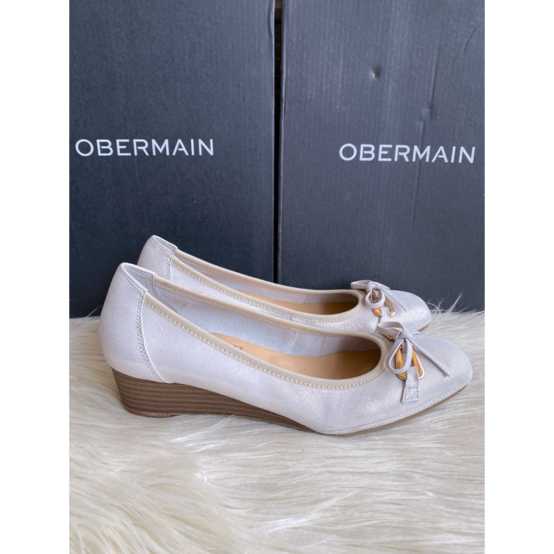 PSPGN.CO | ORIGINAL BRANDED OBERMAIN ACADIA MAURICE OA10148SL SILVER SEPATU KULIT WANITA WEDGES SLIP