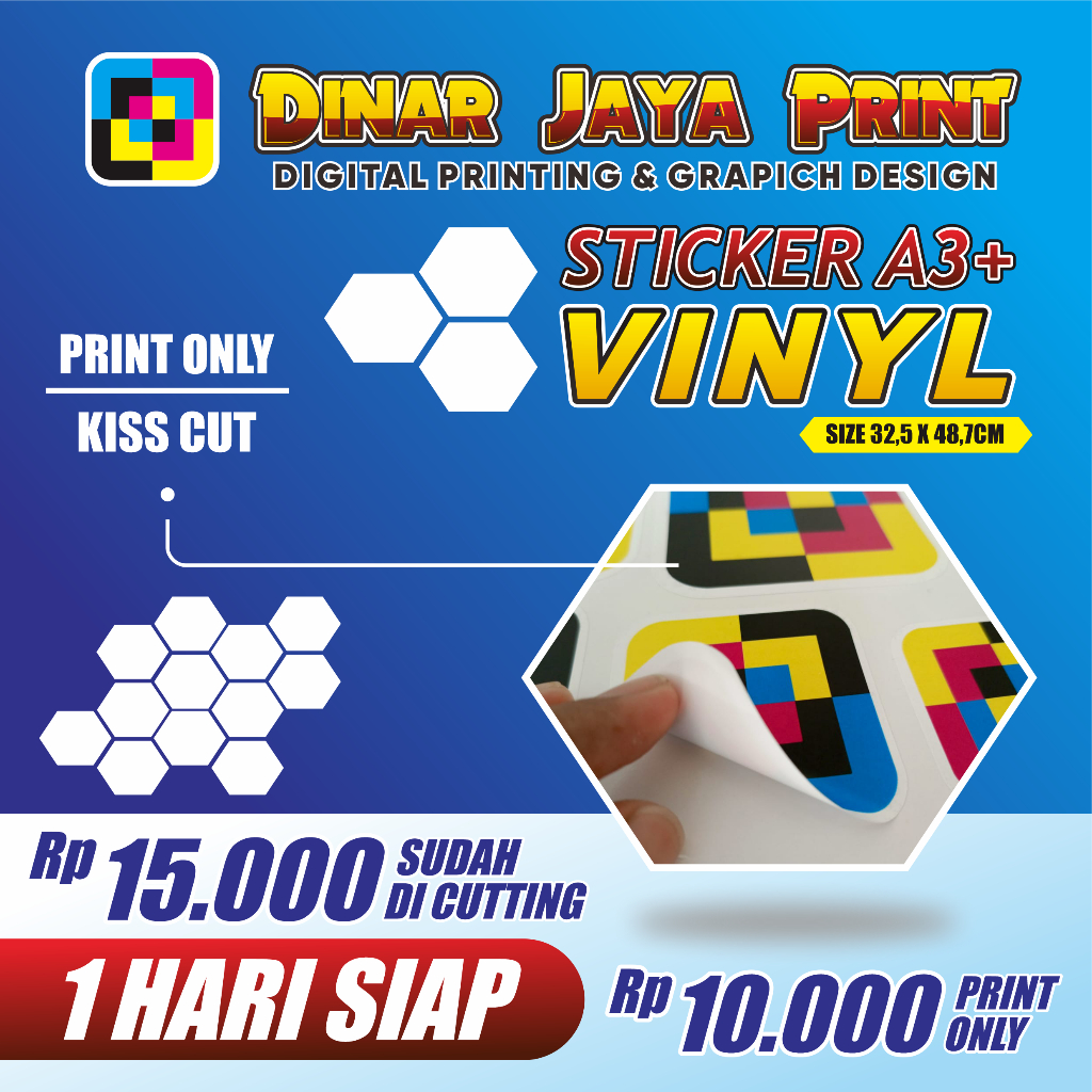 

CETAK STIKER VINYL CUT A3+ MURAH / CETAK STIKER LABEL KEMASAN MAKANAN & MINUMAN