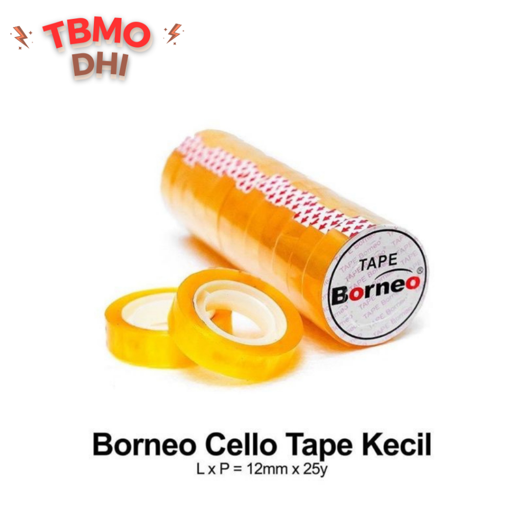 

Cello Tape Isolasi Mini / Selotip Tape Bening Borneo 12mmx25yard Ecer 1Pcs