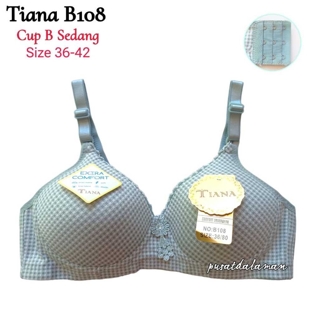 TIANA BRA KOTAK TANPA KAWAT B 108 CUB B KAIT 3 SIZE 36-42 BUSA SEDANG