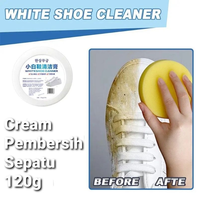 Krim Pemutih Sepatu Sneaker 120g + Spons / Krim Pembersih Sepatu Sneaker - Cream Pemutih Sepatu Snea