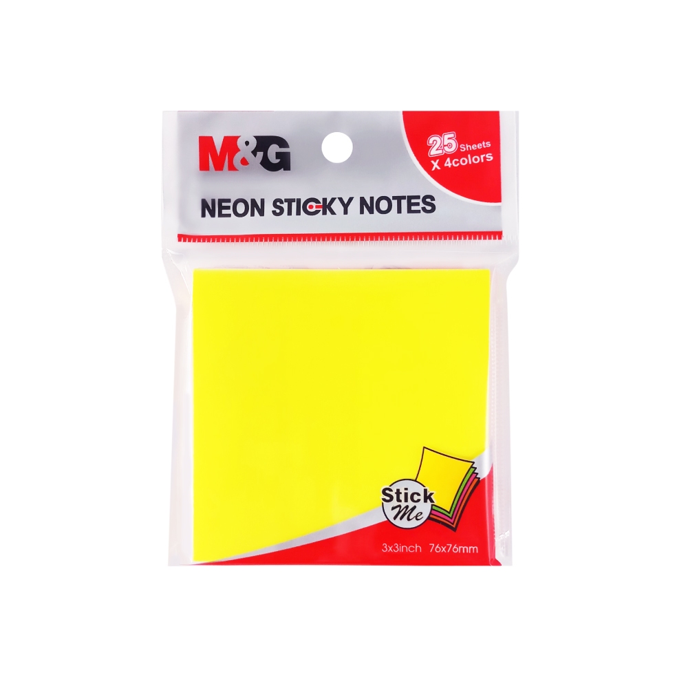 

Kertas Memo M&G 3x3 Neon Sticky Notes 4 Warna 76x76mm YS-183 (12pcs)