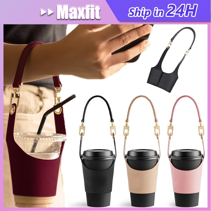 Reusable Cup Sleeve Holder Minuman Kopi Pu Kulit 500Ml 750Ml Tas Gelas Tumbler Cangkir Kaca Mug Kopi