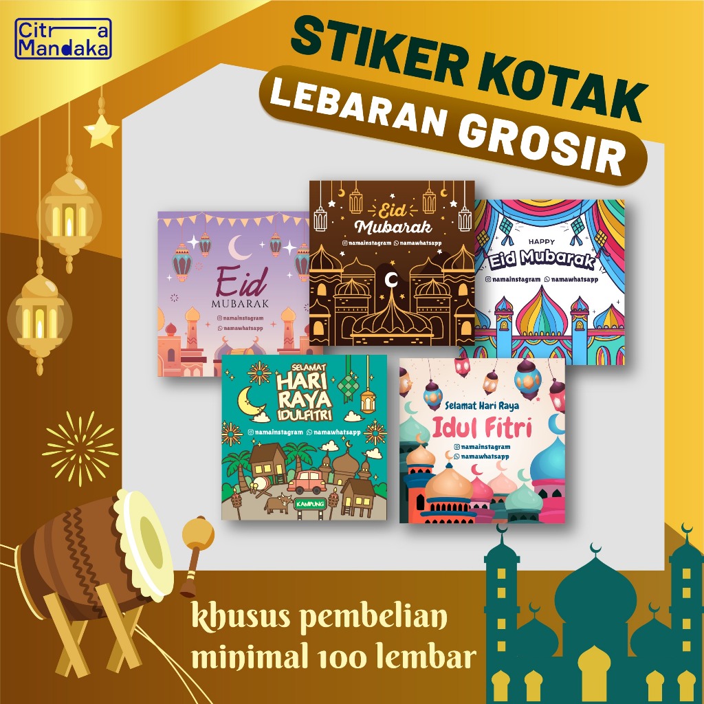 

Cetak Stiker Idul Fitri Lebaran Custom Cutting Kotak Free Design Grosir | Stiker Thank You | Stiker Toples Kue Kering | Stiker Label Makanan