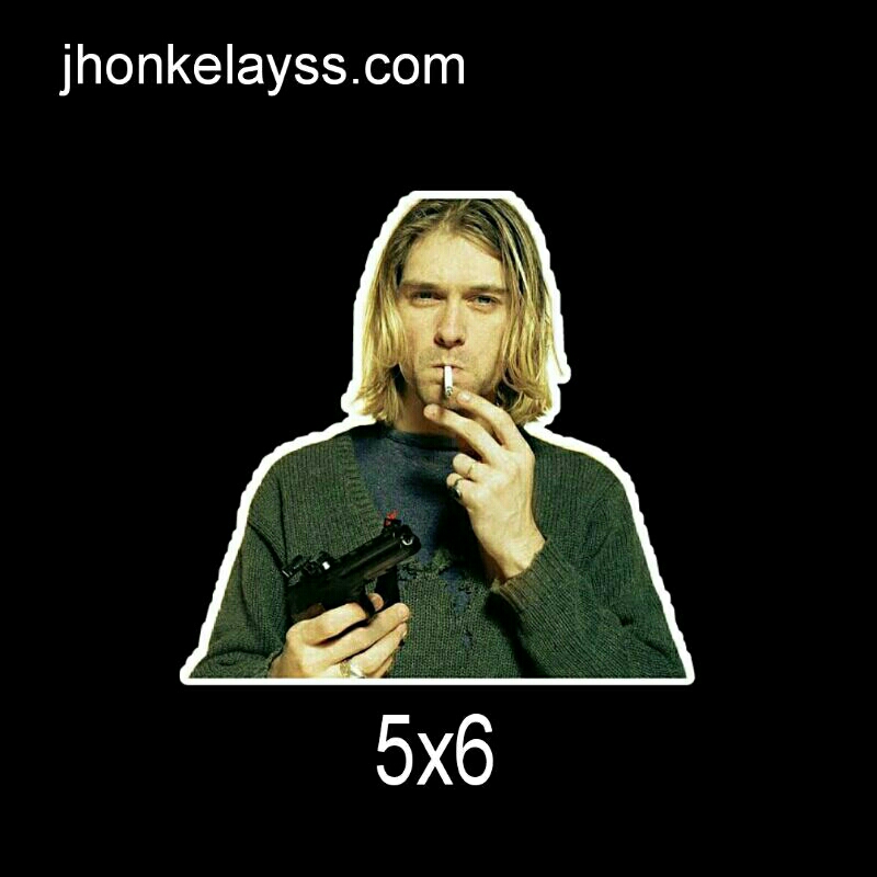 

sticker aesthetic Kurt cobain bahan anti air tinggal tempel