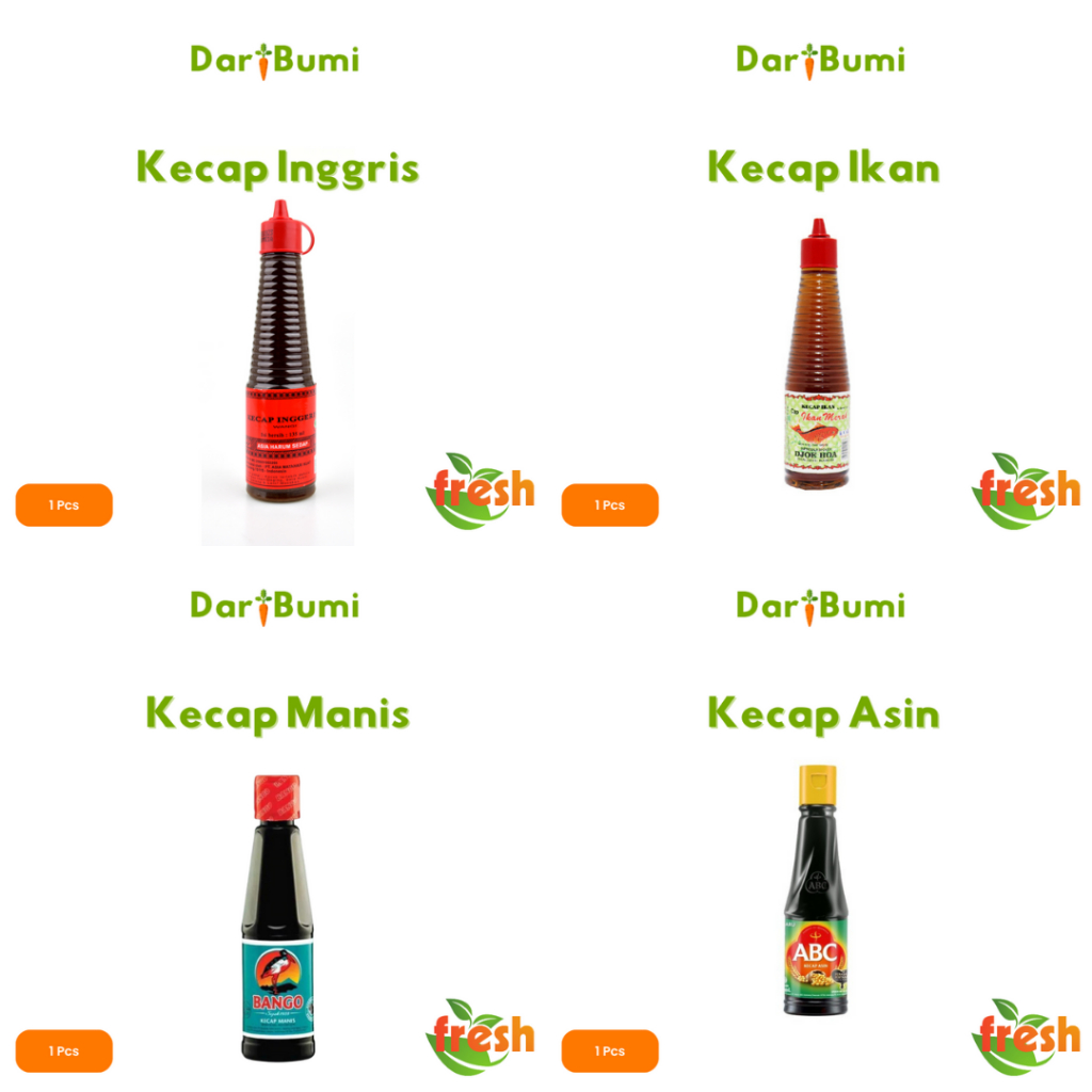 

Aneka Kecap Bumbu Masak Kecap Inggris / Kecap Ikan / Kecap Manis / Kecap asin - Dari Bumi Online
