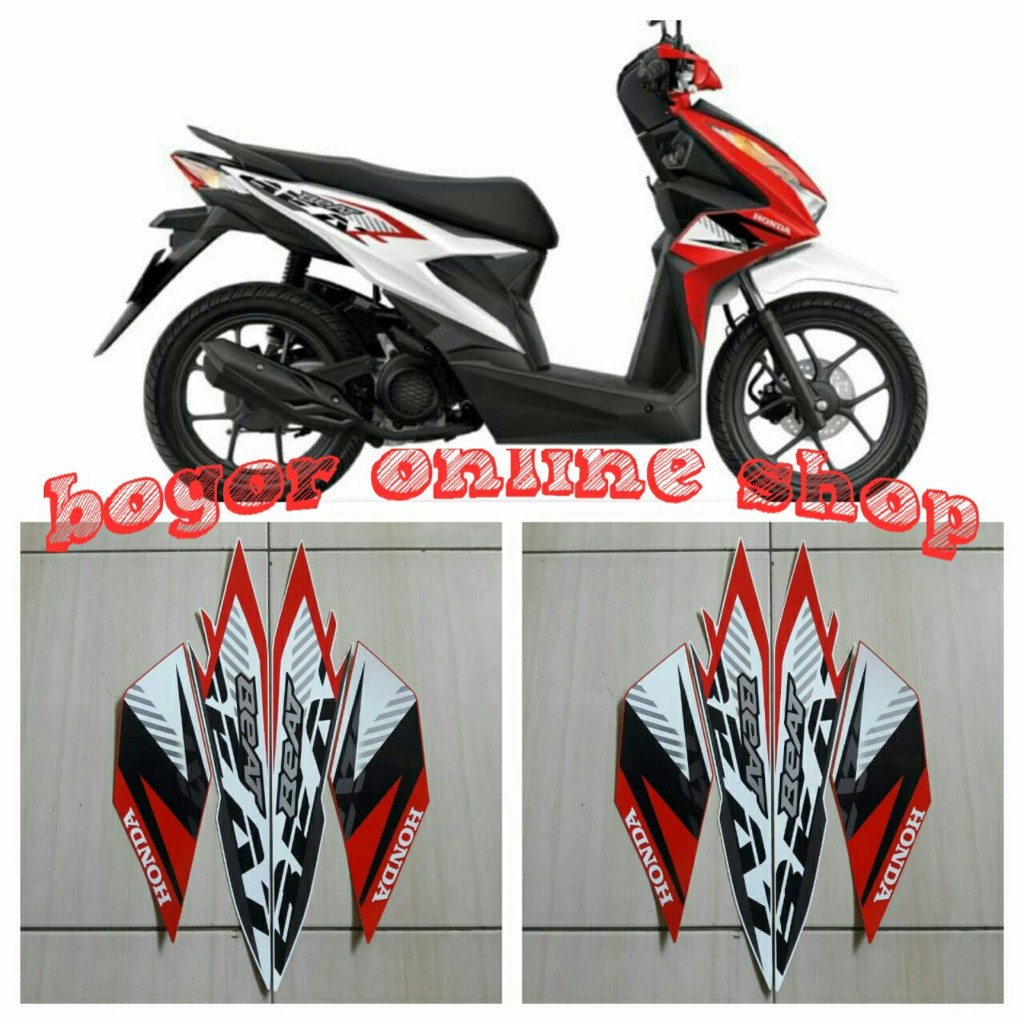 sticker motor beat fi 2023 cbs putih merah