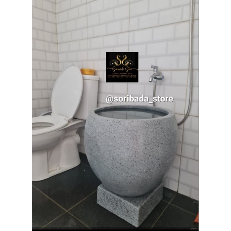 Bak Mandi Semitraso | Bak Mandi Batu Alam | Bak Mandi Estetik | Bak Mandi Keren | Gentong Air Unik |