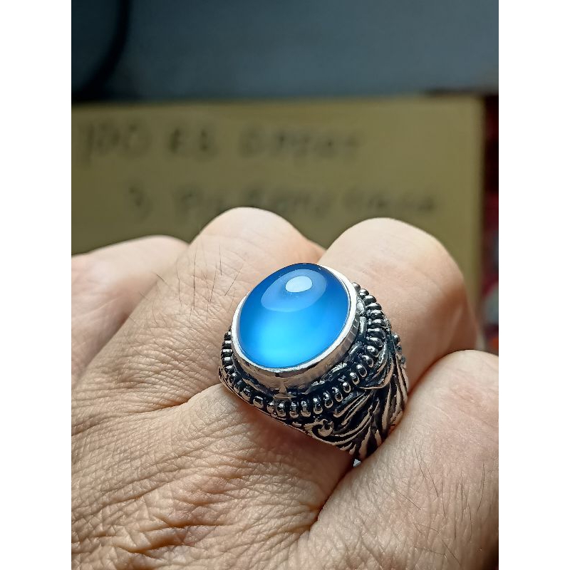 Batu cincin akik anggur biru langit
