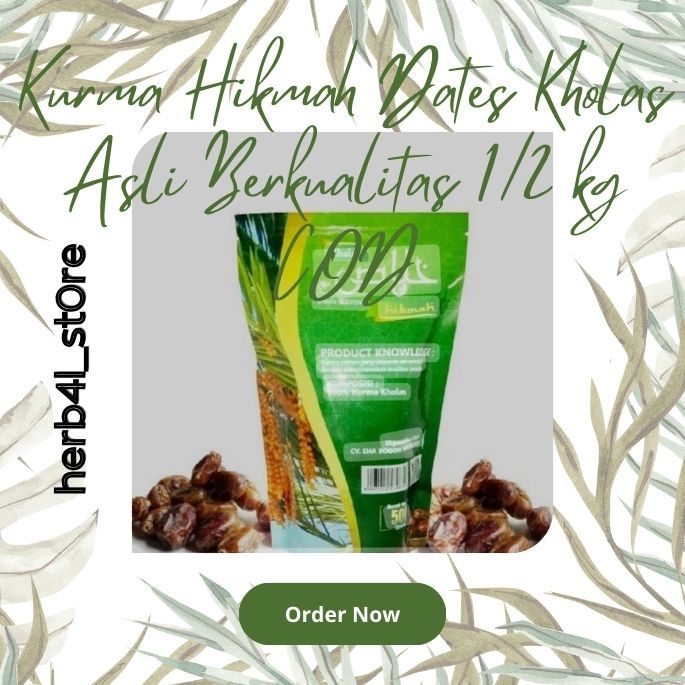 

Kurma Hikmah Dates Kholas Asli Berkualitas Termurah 1/2 kg COD Herb4l_st0re