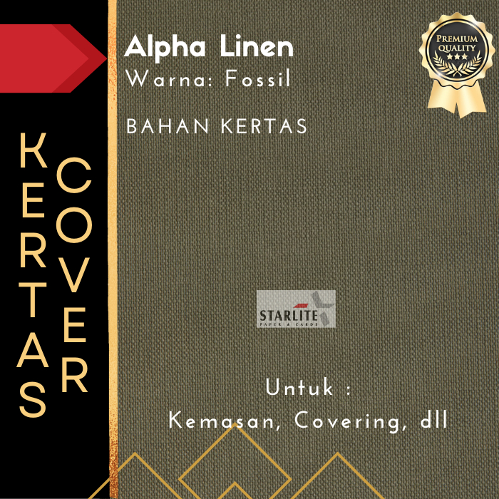 

Kertas Kerajinan / Kertas Cover Bertekstur Warna-warni 125 gsm Alpha Linen - Nero