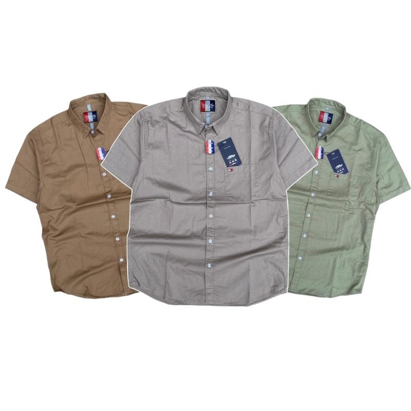 BAJU KEMEJA PRIA DEWASA LENGAN PENDEK POLOS TERKINI / KEMEJA PRIA BRANDED