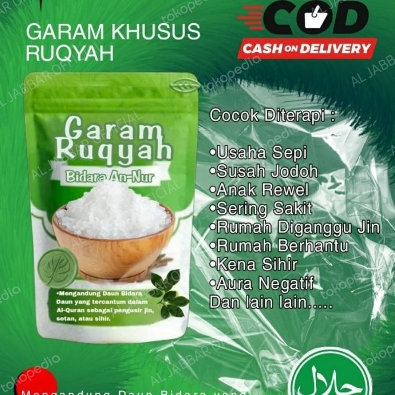 

Garam asma(sudah di do'akan) untuk ruqyah tempat usaha sepi/rumah gangguan dari jin jahat dan santet