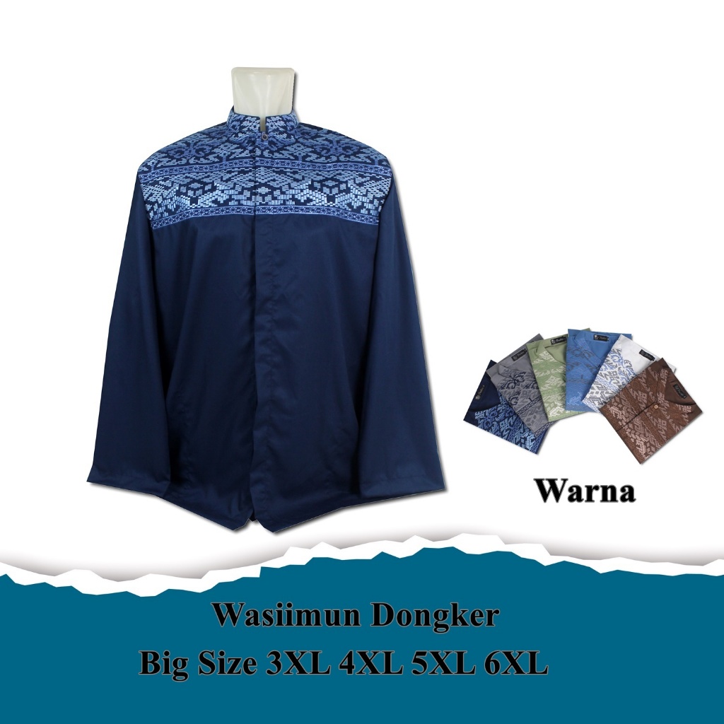 Baju Koko Pria Dewasa Bordir Terbaru - Big Size Kimy 2XL,3XL,4XL,5XL
