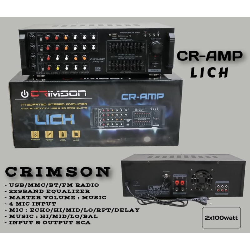 POWER AMPLIFIER BLUETOOTH 200 Watt CRIMSON - LICH