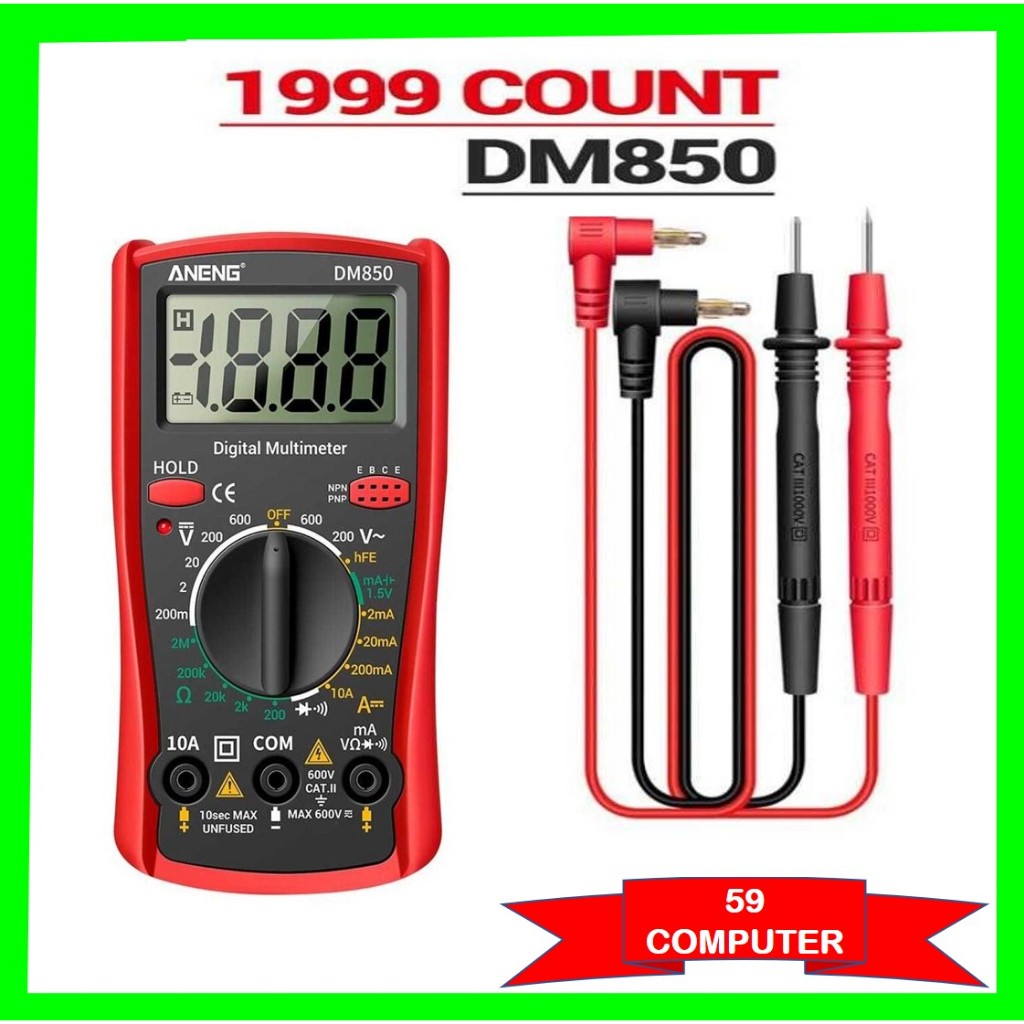 Aneng DM850 Digital Multimeter Tester Avometer Multitester Non-Contact Avometer Digital Mini Multi T