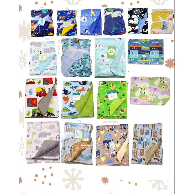 Selimut Bayi Double Fleece Tanpa Topi Motif Baby Boy, baby blanket, just one you, carter love