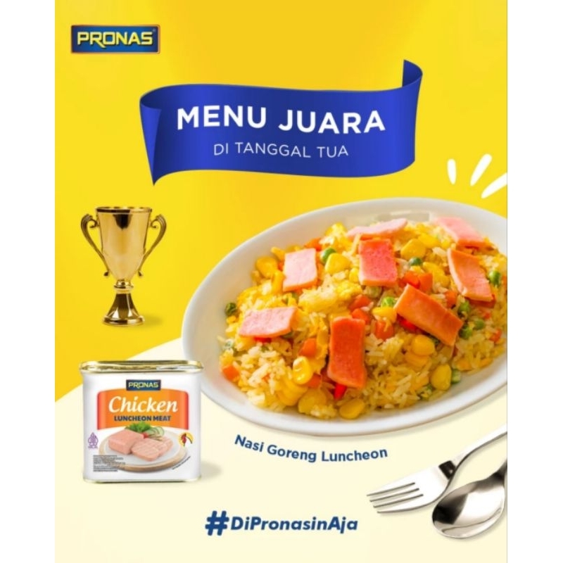

QH Pronas Chicken Luncheon Daging Blok Ayam Serbaguna 340gr Kaleng