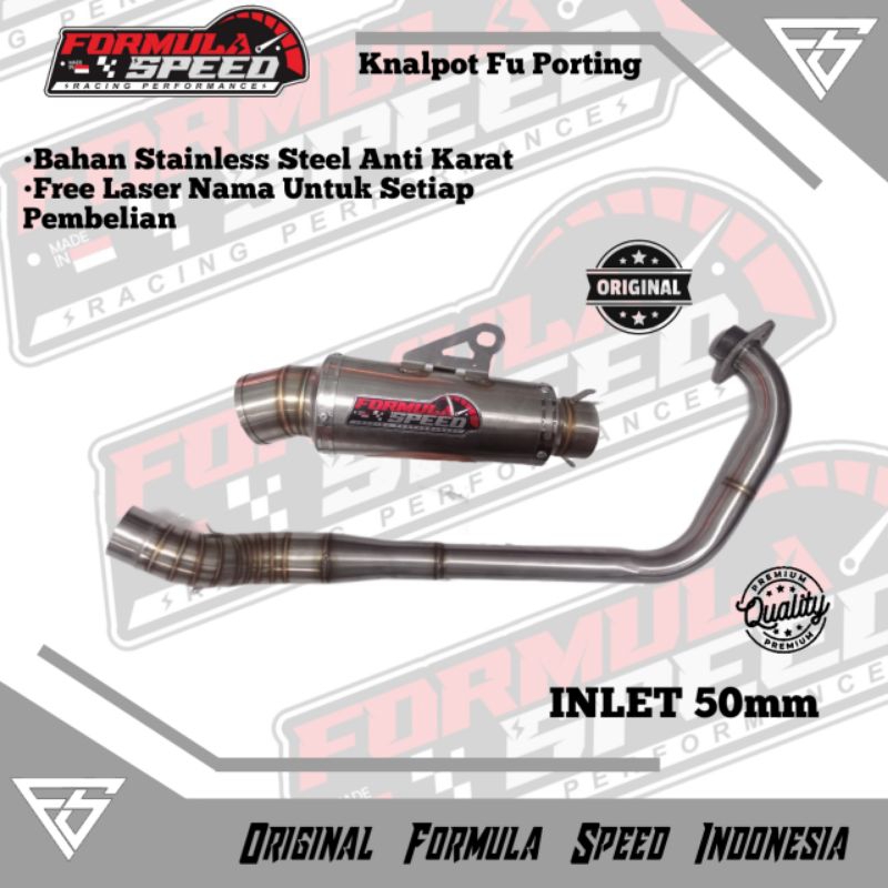 Knalpot racing Formula Speed for Fu Porting Inlet 50mm free laser nama
