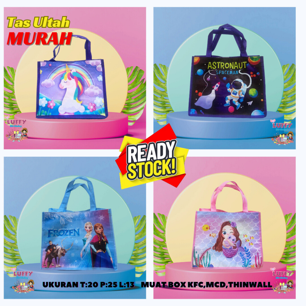 

TAS ULTAH MURAH TERLARIS/ TAS ULANG TAHUN / TAS READY STOK GOODIE BAG BINGKISAN SOUVENIR ANAK LANDSCAPE 20X25X13