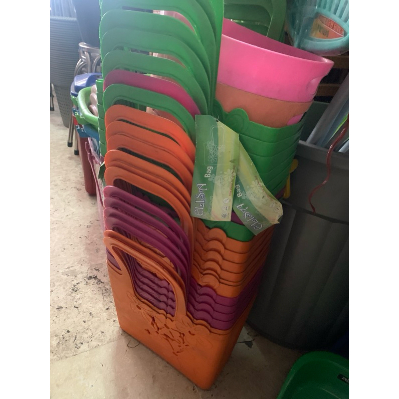 Tas Belanja Pasar Plastik Murah / Keranjang Belanja Tas Plastik Cewek