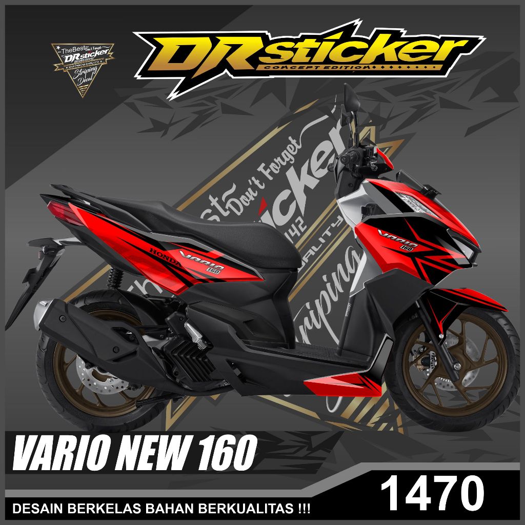 Decal stiker sticker Strip list VARIO 160 vario 160 2022 GRAFIS RACE MERAH