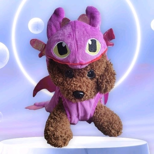 Kostum Naga Ungu/Kostum anjing/kostum kucing/ baju Naga/ dog cat dragon costum/ fury/ how to train y